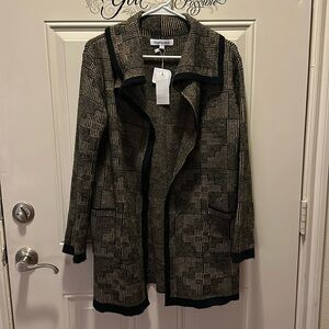 More in love women’s black/ brown open front cardigan sweater size S / Aa-26